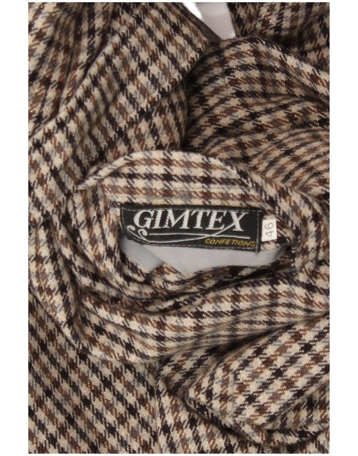 Vintage mujer reversible abrigo reversible IT 46 pequeño cheque gris