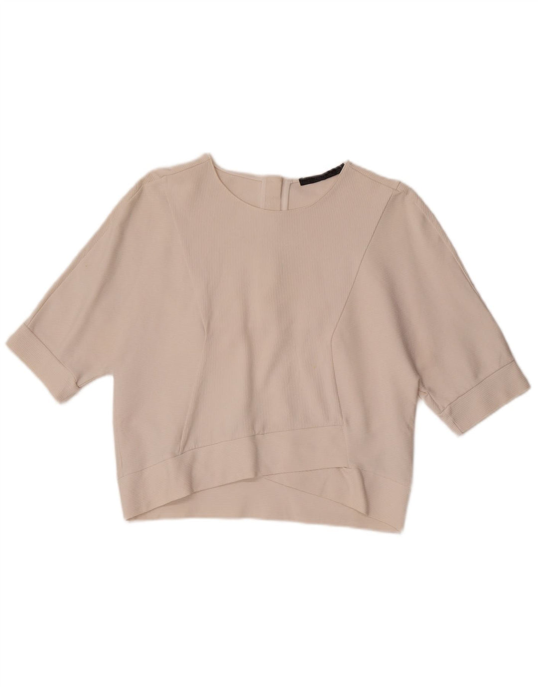 Zara Mujer Blusa Top UK 44 Medio Algodón Blanco