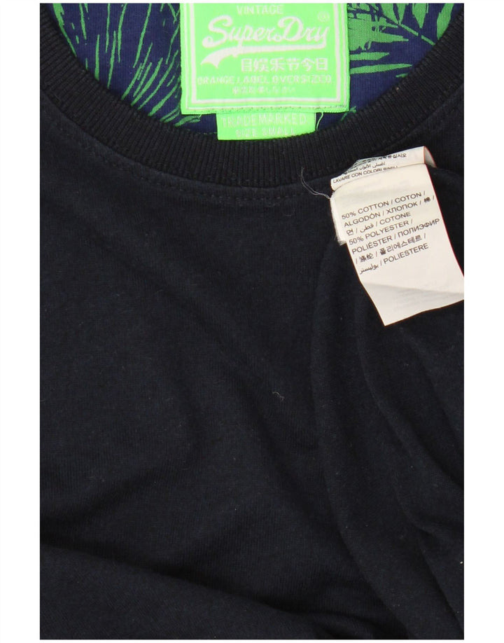 Superdry Hombre Camiseta Top Small Azul Marino Algodón