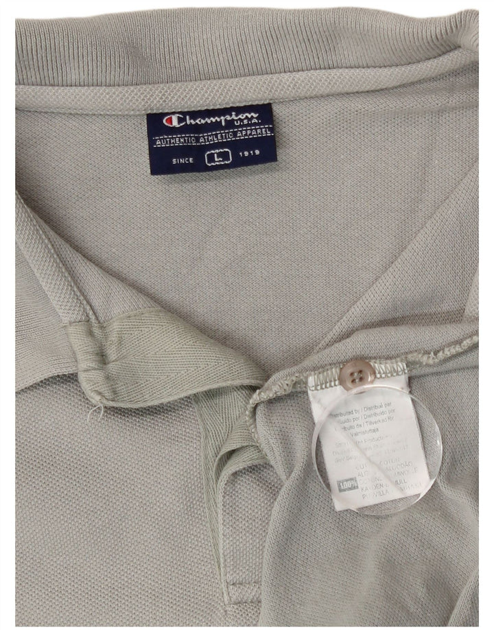 Champion Polo para hombre de algodón gris grande