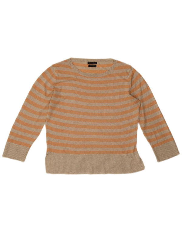 Massimo Dutti Jersey con Cuello Barco para Mujer UK 10 Small Naranja Rayas