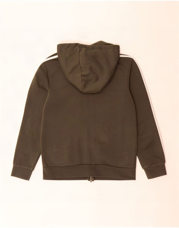 Adidas Womens Zip Hoodie Sweater UK 12/14 Medium Khaki Cotton