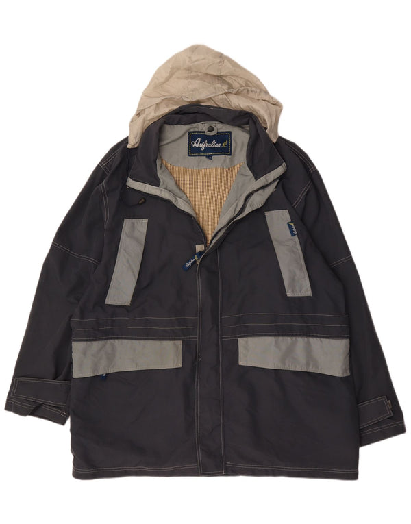 AUSTRALIAN L'ALPINA Chaqueta cortavientos para hombre UK 42 XL Azul marino Colorblock