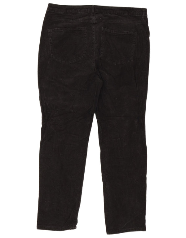 Marks & Spencer Womens Straight Corduroy Trousers UK 18 XL W36 L27 Black
