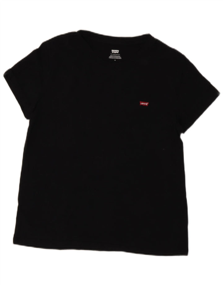 LEVI'S Camiseta para mujer Top UK 12 Medium Black Cotton