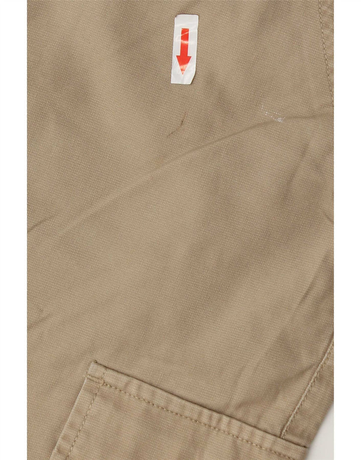 Zara Mens Cargo Shorts EU 42 Grande W32 Algodón Beige