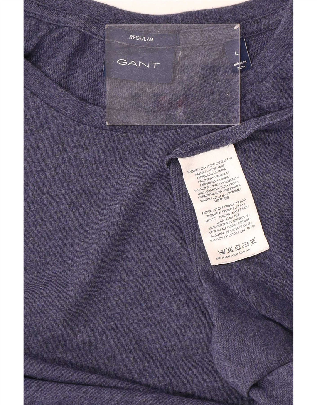 Gant Camiseta regular para hombre Top Large de algodón moteado en azul marino