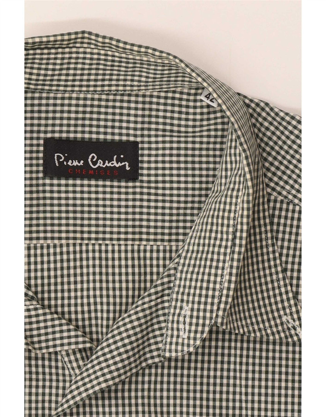 Pierre Cardin Camisa de manga corta para hombre Talla 42 Cuadro grande verde