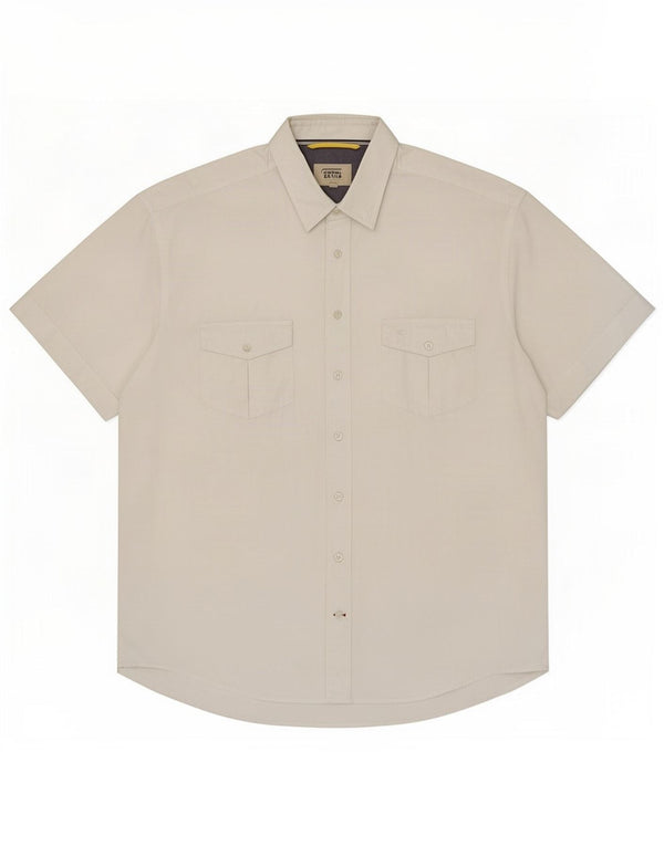 Camel Active Camisa Manga Corta Hombre XL Blanco Algodón