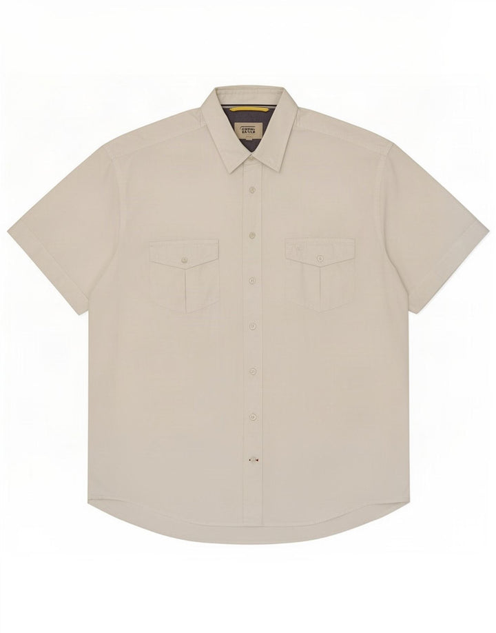 Camel Active Camisa Manga Corta Hombre XL Blanco Algodón
