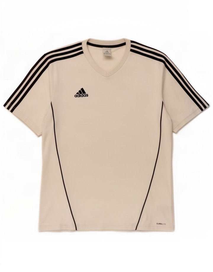 Adidas Mens Climalite Camiseta Top Grande Poliéster Blanco