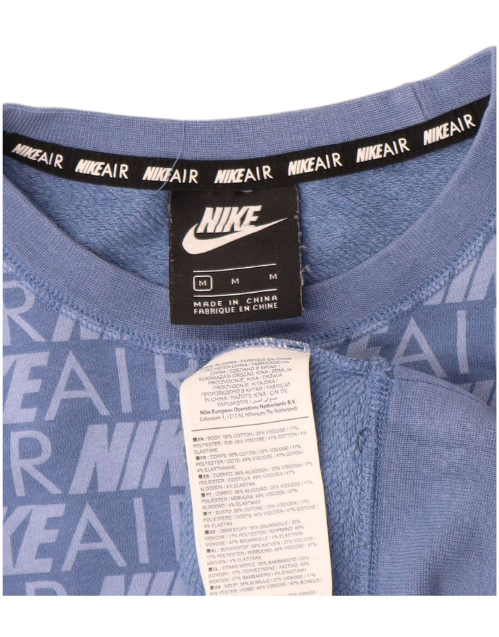 NIKE Sudadera extragrande con gráfico para mujer UK 40 Algodón azul medio