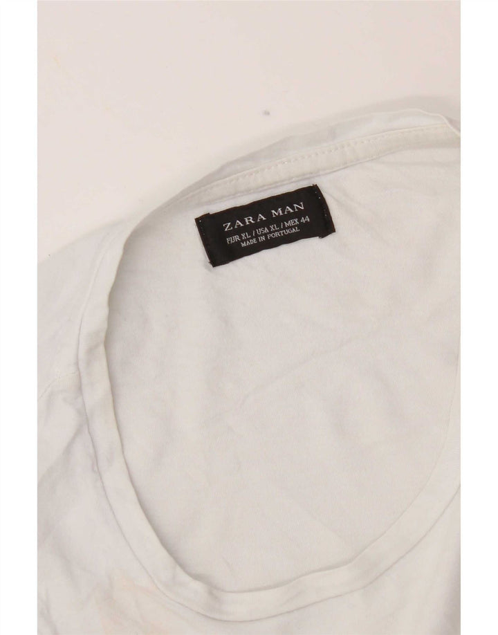 Zara Hombre Camiseta Top XL Gris Colorblock