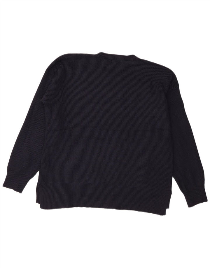 Marks & Spencer - Jersey de cuello redondo para hombre, talla grande, viscosa, color azul marino