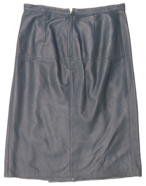 Falda de cuero vintage para mujer de cintura alta IT 46 Grande W30 Azul