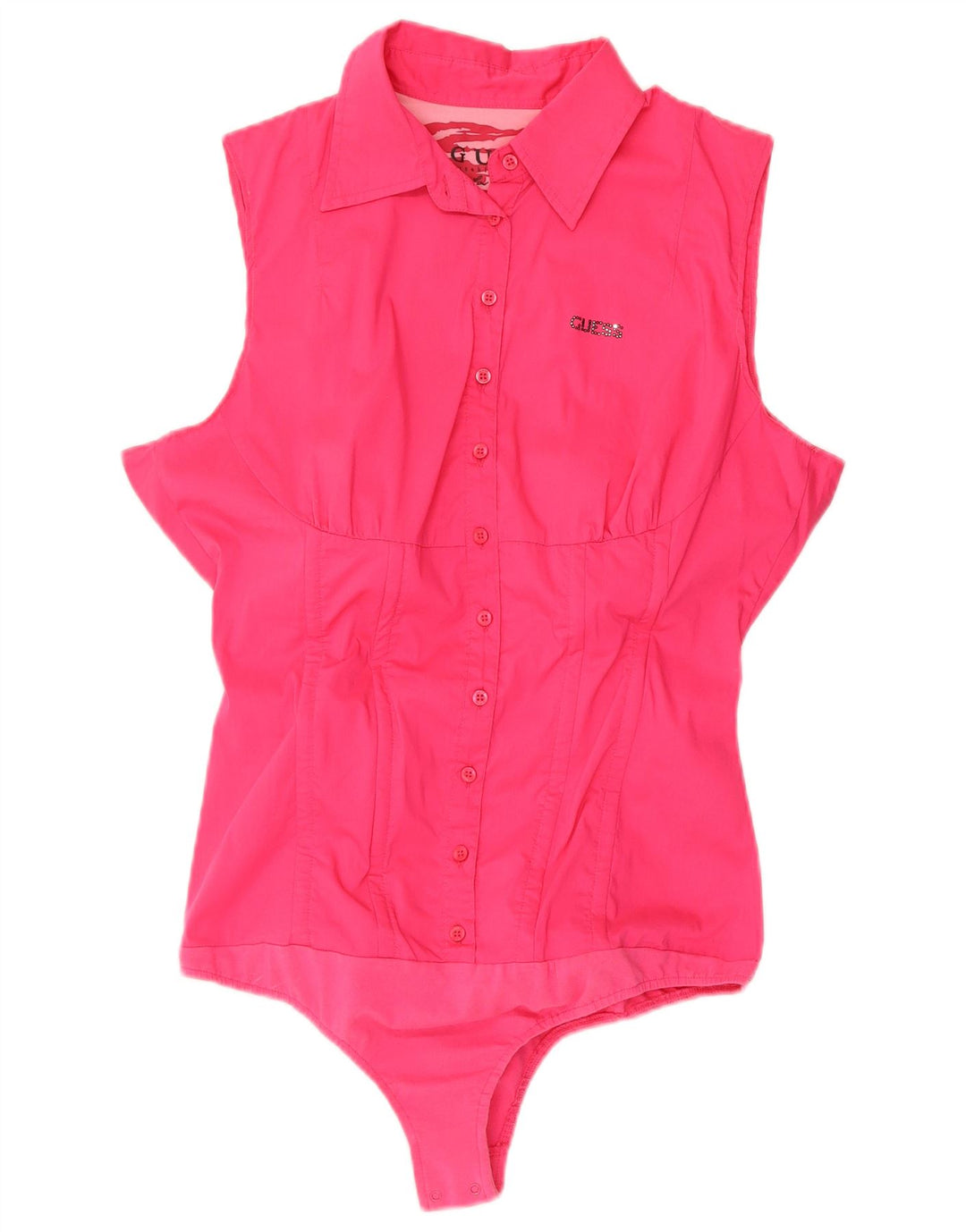 GUESS Body camisero sin mangas para mujer UK 44 Algodón rosa medio