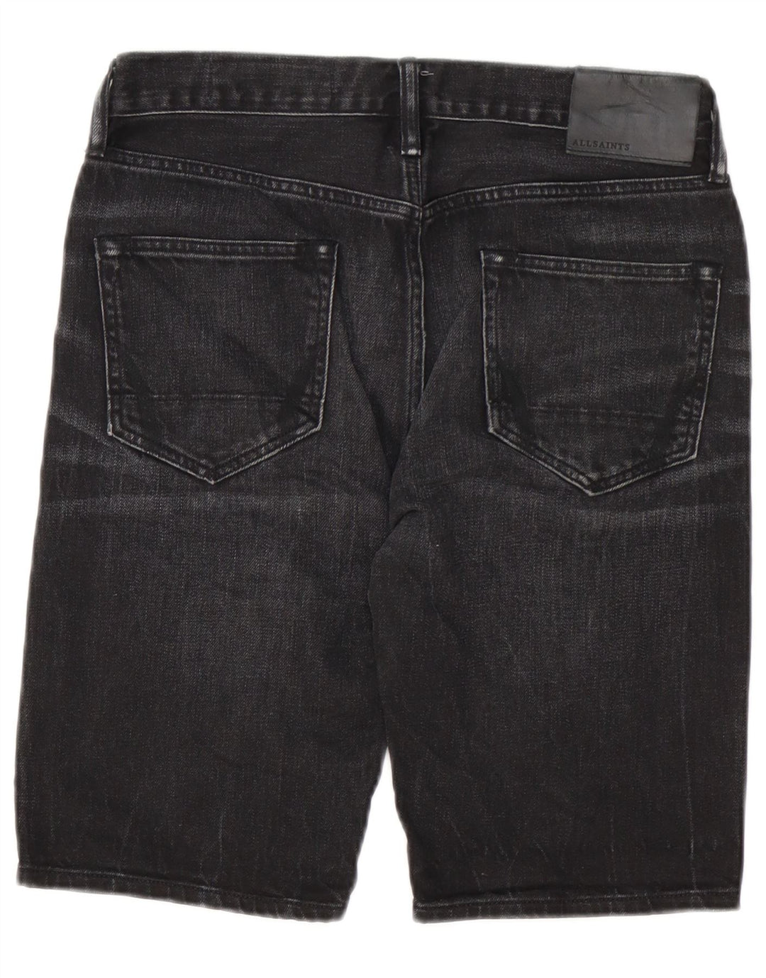 All Saints Pantalones cortos de mezclilla con ajuste interruptor para hombre W28 Algodón negro mediano