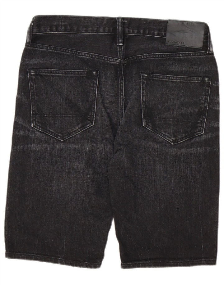All Saints Pantalones cortos de mezclilla con ajuste interruptor para hombre W28 Algodón negro mediano