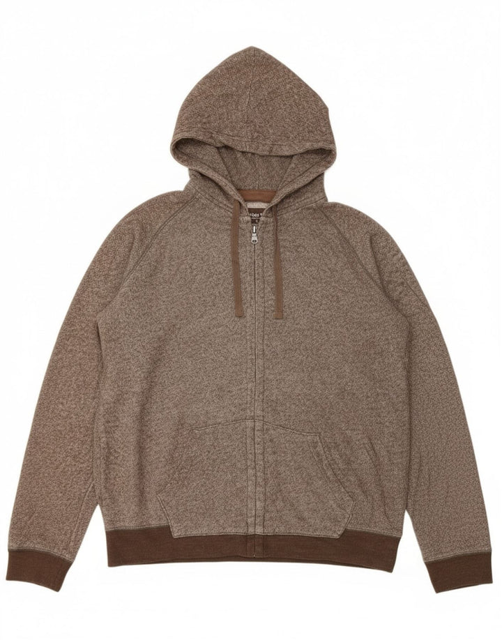 Gap Sudadera con capucha y cremallera para hombre XL Marrón moteado