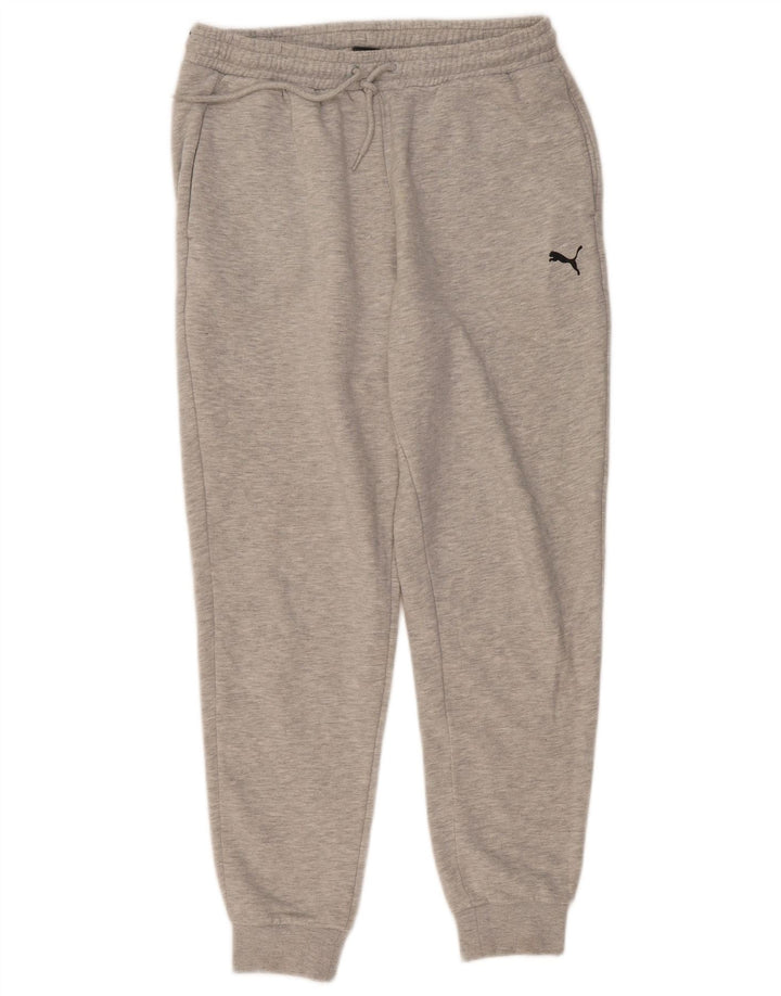 PUMA Pantalones de chándal con estampado gráfico para hombre Joggers de algodón moteado gris grande
