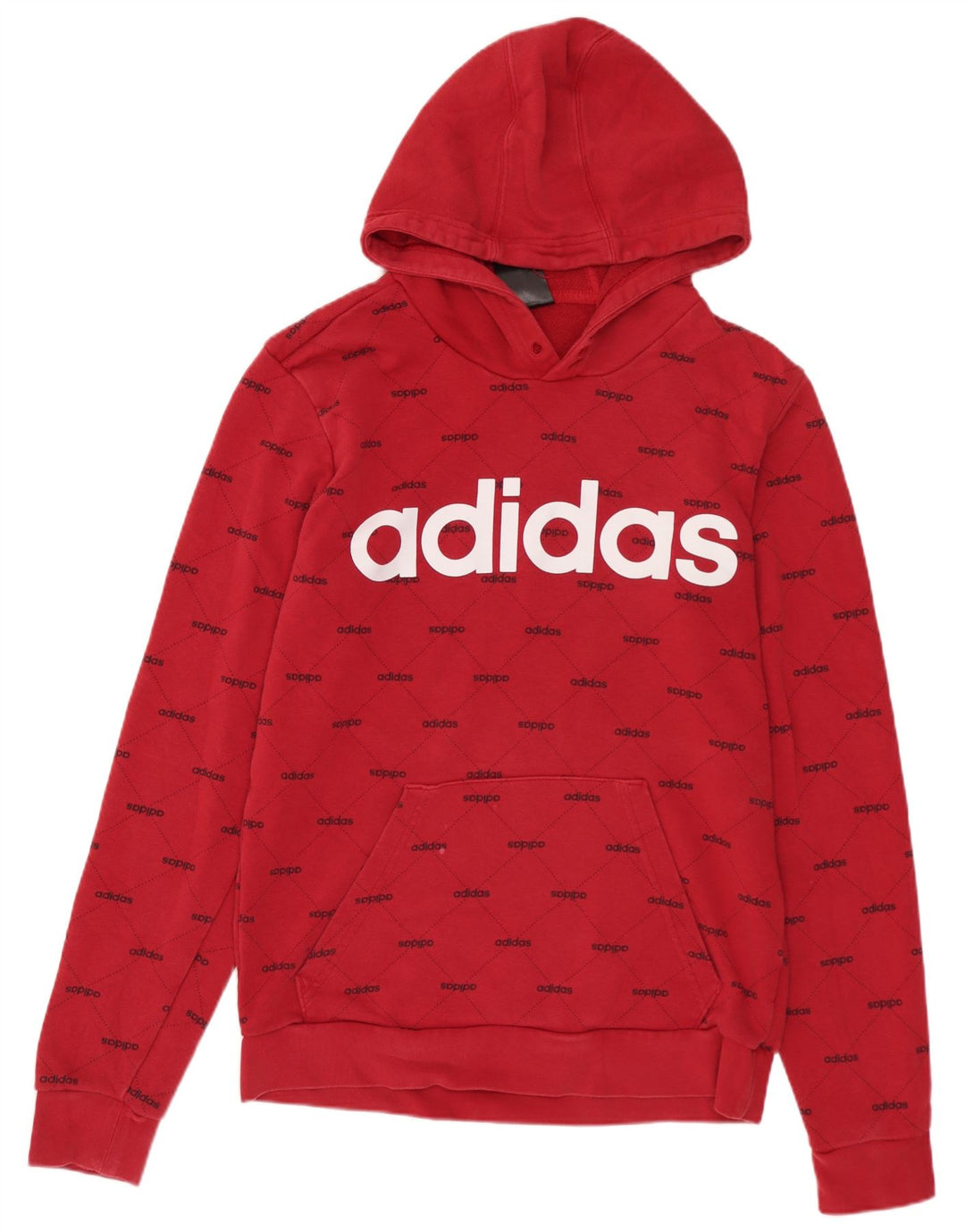 ADIDAS Jersey con capucha gráfica para hombre pequeño algodón rojo