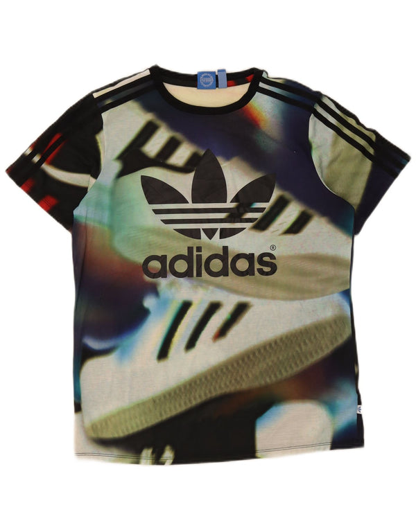 Adidas Camiseta gráfica para mujer Top UK 8 Small Poliéster multicolor