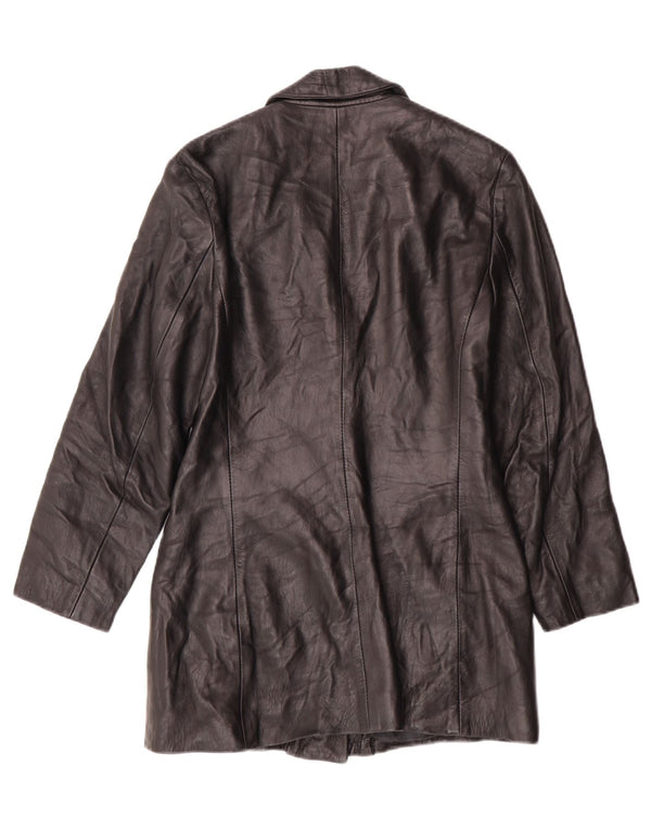 Chaqueta de cuero vintage para mujer IT 44 Mediana Negra Clásica