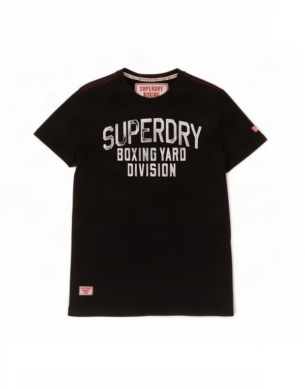 Superdry Camiseta gráfica para hombre Top grande de algodón negro