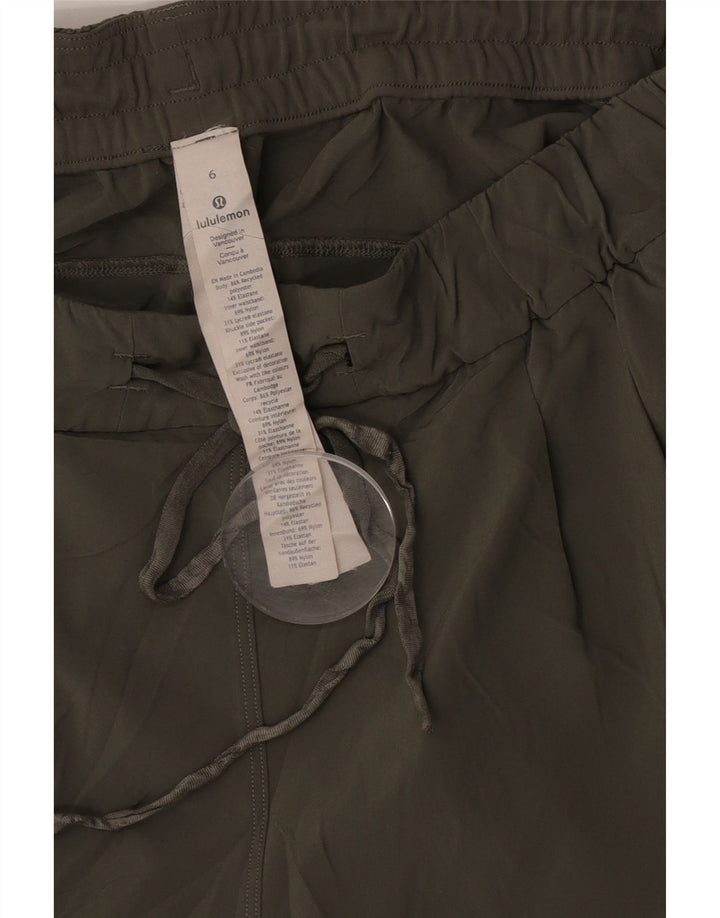 Lululemon Pantalones cortos deportivos para mujer US 6 medio caqui poliéster