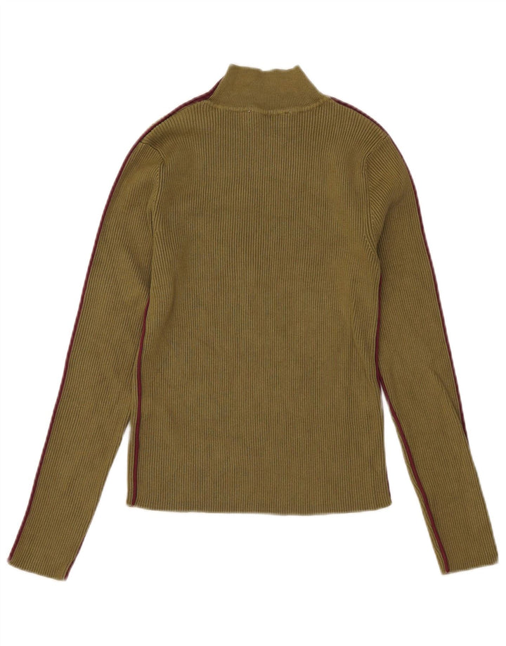 Zara Mujer Top Manga Larga UK 44 Large Viscosa Caqui