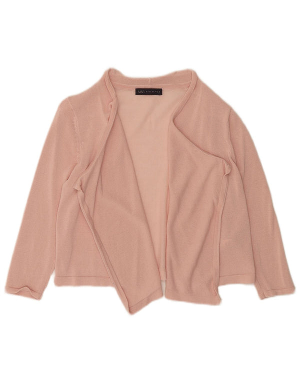 Marks & Spencer Suéter tipo cárdigan de manga 3/4 para mujer UK 8 Small Pink