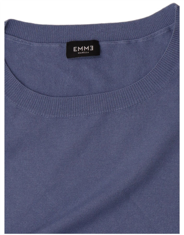 Marella Mujer EMME Blusa Top UK 10 Small Azul