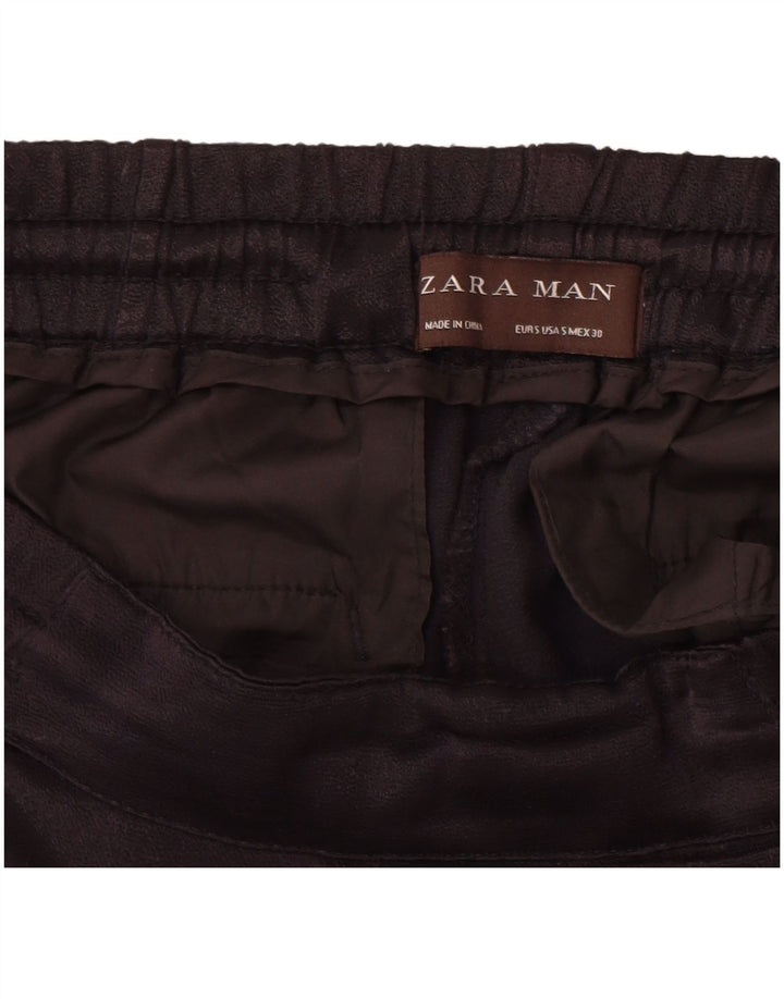 Zara Hombre Pantalón Chino Recto Pequeño W30 L29 Negro