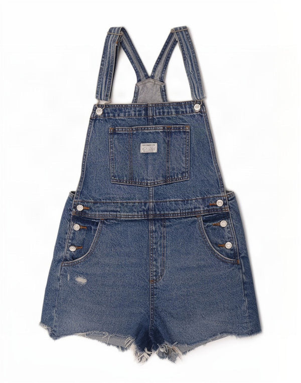 Levi's Mujer Peto Denim Shorts Medio W32 Algodón Azul