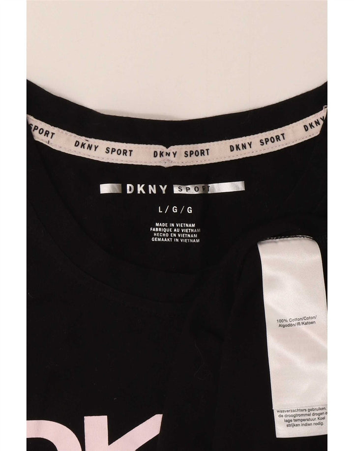 Dkny Top sin mangas gráfico para mujer Reino Unido 46 Grande Algodón negro