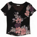 Marks & Spencer Blusa para mujer Top UK 46 Grande Poliéster floral negro