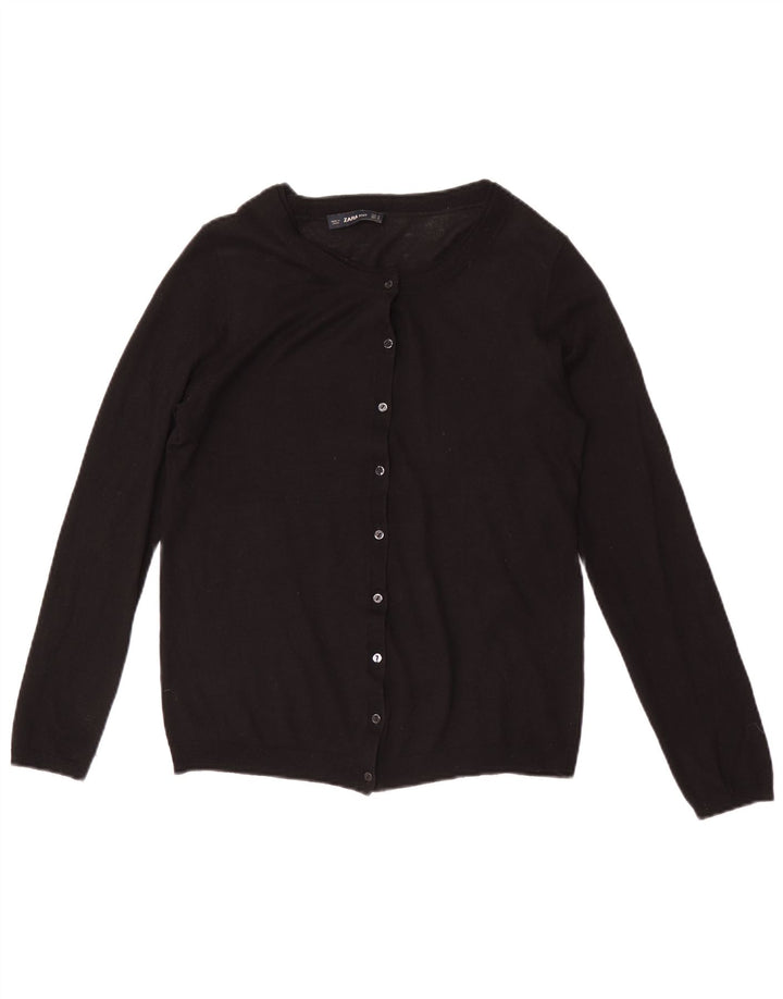 Zara Mujer Cárdigan Suéter UK 12 Mediano Negro