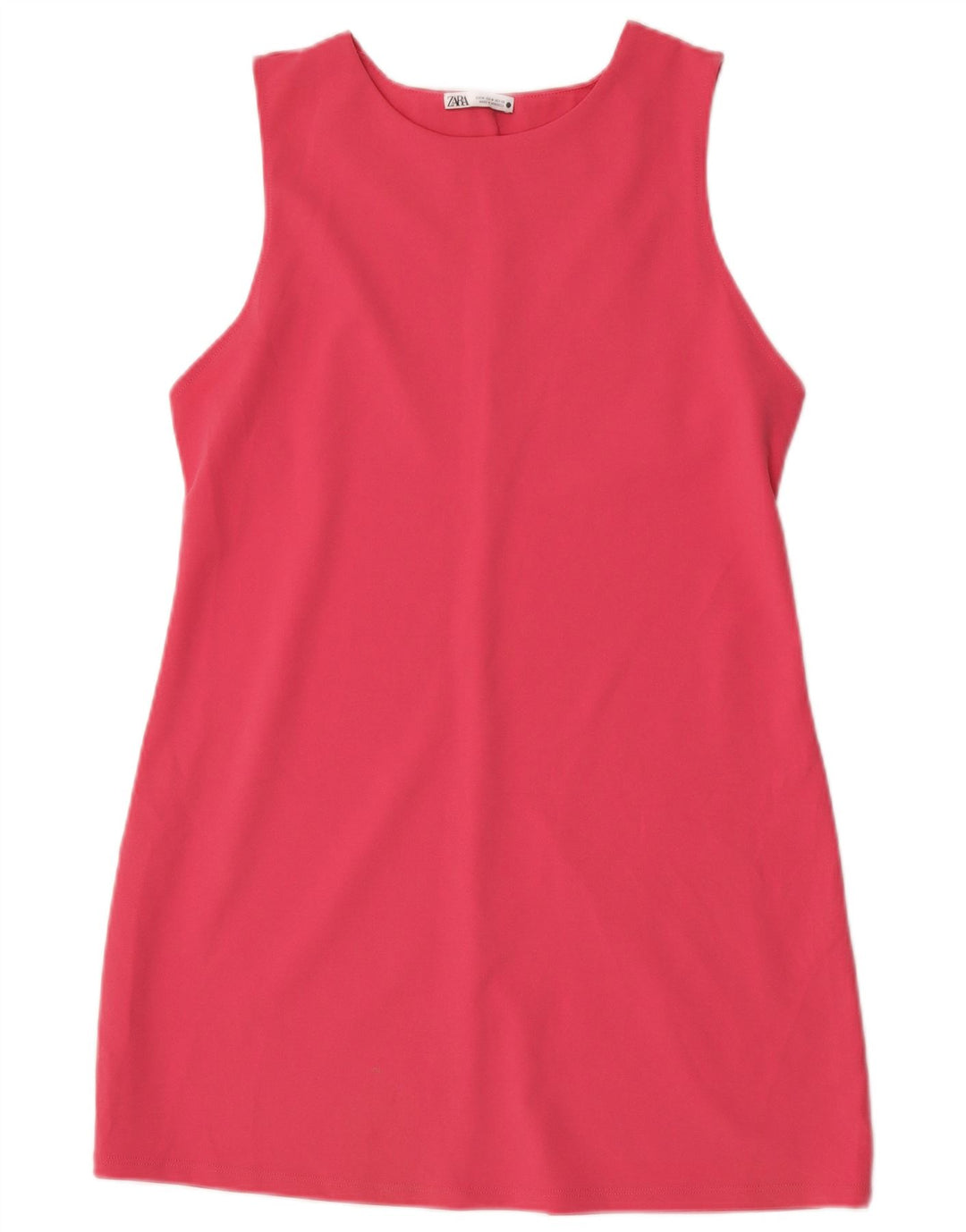 Zara Vestido tubo sin mangas para mujer UK 42 Poliéster rosa medio