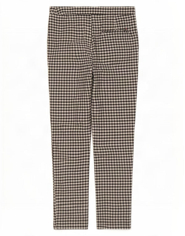 Zara Mujer Pantalones Cortos Delgados Pequeños W26 L26 Azul Marino Gingham