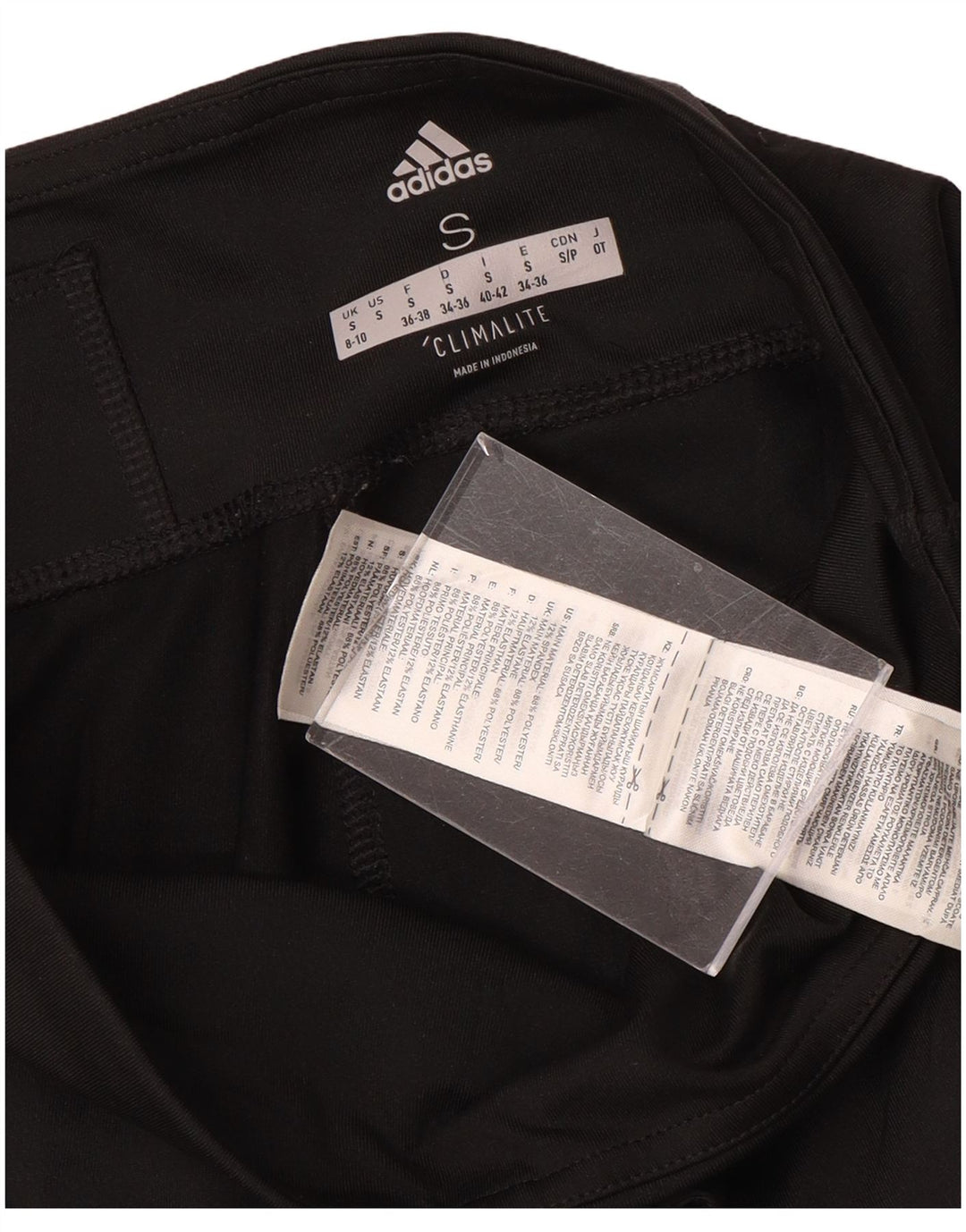 ADIDAS Mujer Climalite Graphic Capri Leggings Reino Unido 8/10 Pequeño Negro