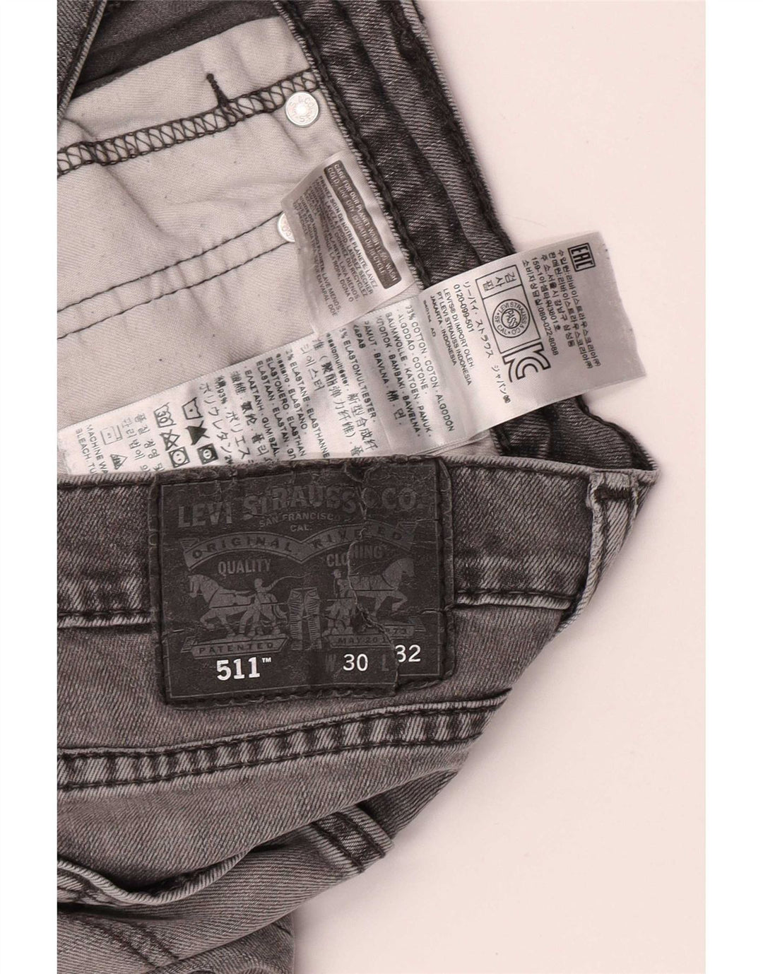 Levi's Vaqueros ajustados para hombre W30 L30 Algodón gris