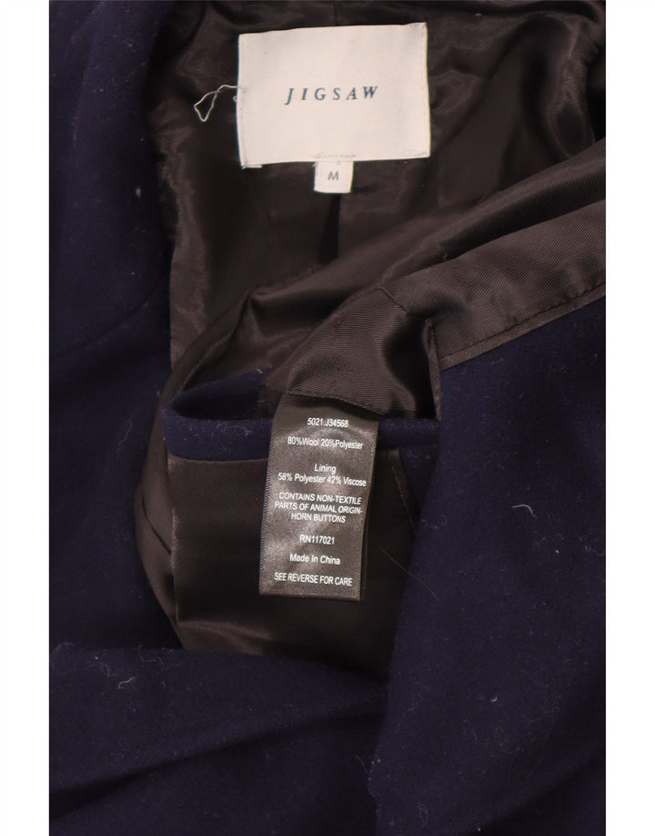 Abrigo para hombre Jigsaw UK 38 Lana azul marino mediana