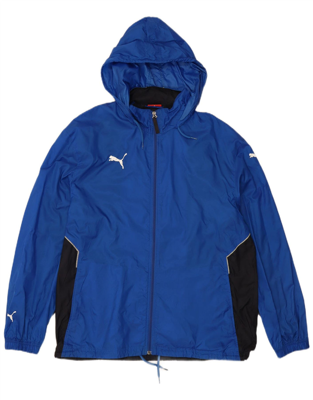 PUMA Chaqueta impermeable con capucha para hombre UK 38 Azul medio Colorblock