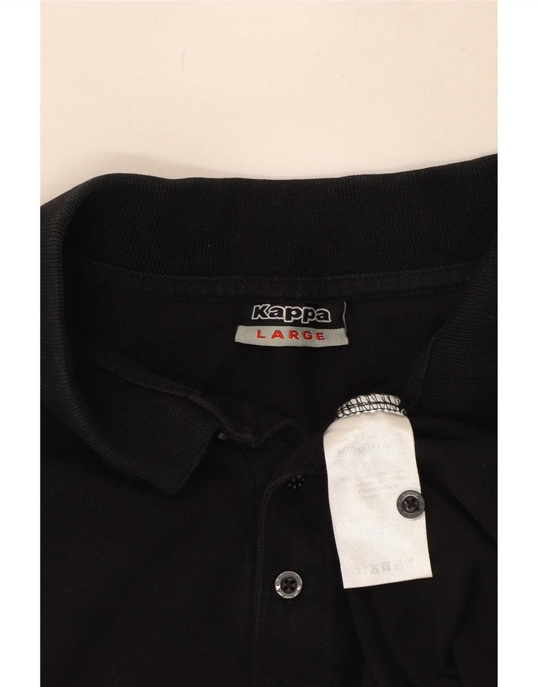 Kappa Polo Hombre Grande Algodón Negro