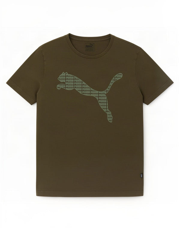 Puma Camiseta gráfica para hombre Top Small Khaki