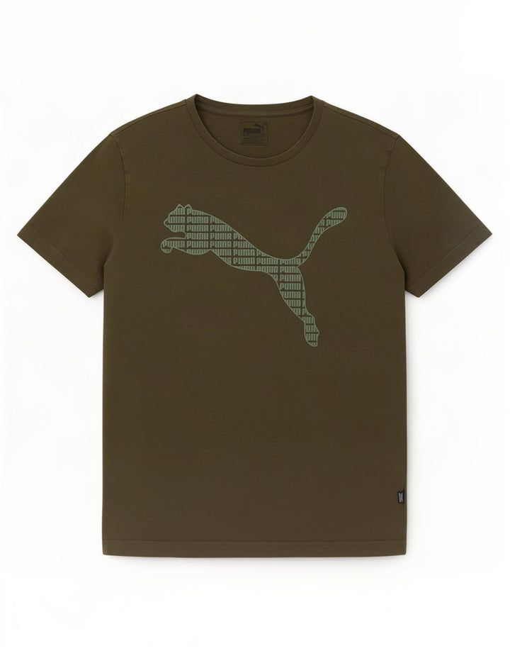 Puma Camiseta gráfica para hombre Top Small Khaki