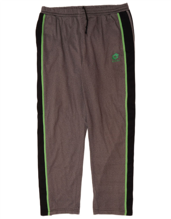 Lotto Pantalones de chándal para hombre UK 40/42 Large Gris Colorblock Poliéster