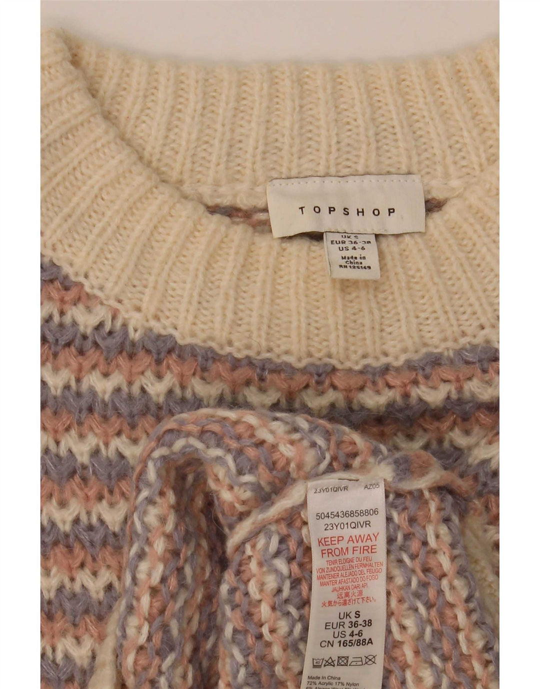 Topshop Jersey corto con cuello de tortuga para mujer, talla S, multicolor