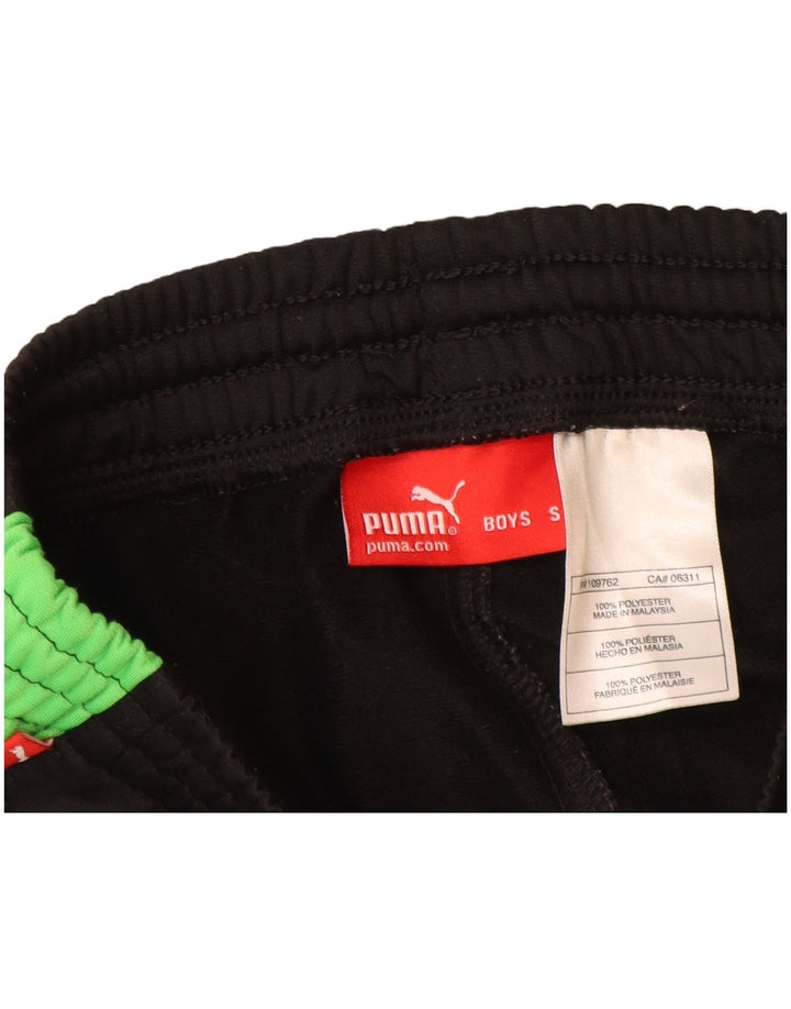 Puma Pantalones de chándal para niño 7-8 años pequeño Negro Colorblock Poliéster