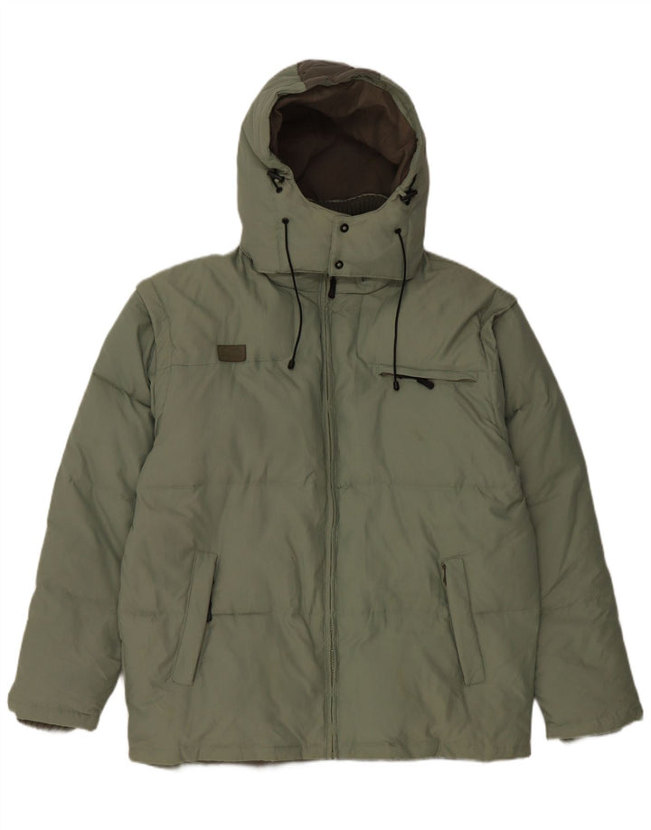 Fila Chaqueta acolchada con capucha para hombre UK 40 Large Poliamida verde
